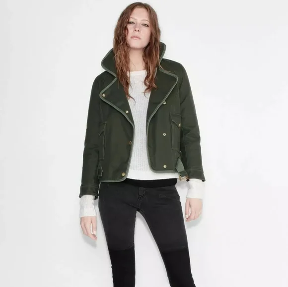 NEW Zadig & Voltaire Olive Green Kawa Parka Jacket SMALL - Picture 6 of 8